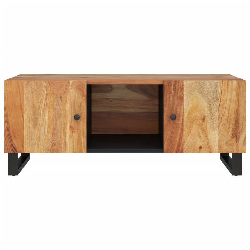 vidaXL tömör akácfa és szerelt fa dohányzóasztal 100 x 54 x 40 cm