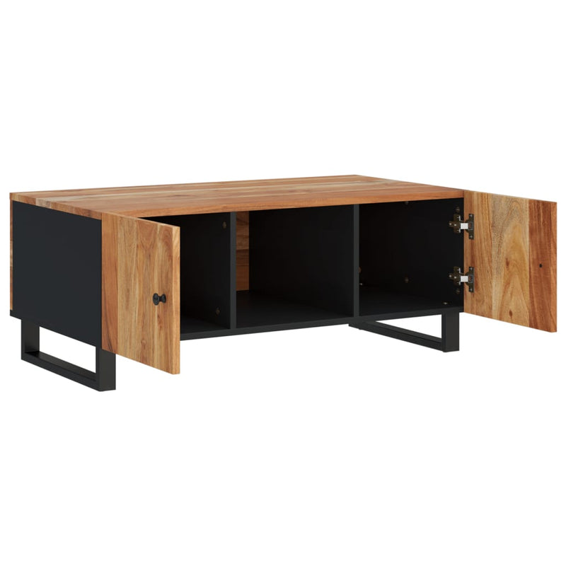 vidaXL tömör akácfa és szerelt fa dohányzóasztal 100 x 54 x 40 cm