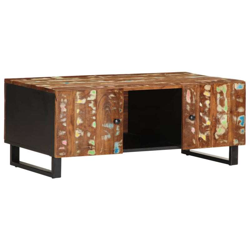 vidaXL tömör újrahasznosított és szerelt fa dohányzóasztal 100x54x40cm