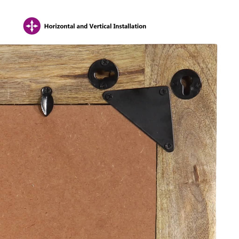 vidaXL tömör mangófa és üveg tükör 70 x 50 cm