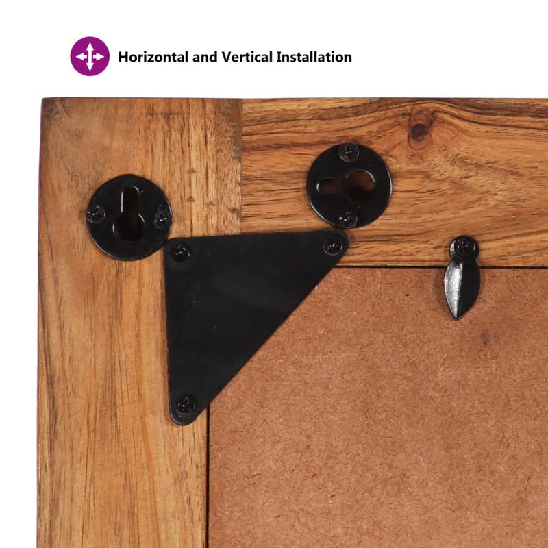 vidaXL tömör újrahasznosított fa és üveg tükör 70 x 50 cm