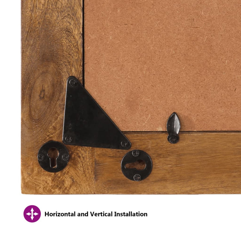 vidaXL tömör mangófa és üveg tükör 70 x 50 cm