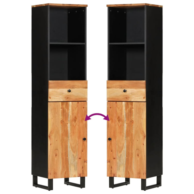 vidaXL tömör akácfa fürdőszobaszekrény 38 x 33 x 160 cm