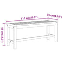vidaXL tömör akácfa kerti pad 110 x 35 x 45 cm