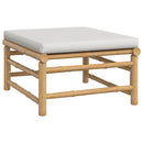 vidaXL bambusz kerti lábtartó világosszürke párnával