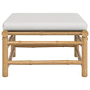 vidaXL bambusz kerti lábtartó világosszürke párnával