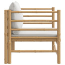 vidaXL bambusz kerti kanapé világosszürke párnákkal