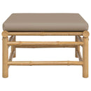 vidaXL bambusz kerti lábtartó tópszínű párnával