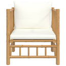 vidaXL bambusz kerti kanapé krémfehér párnákkal