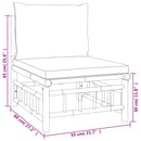 vidaXL 2 részes bambusz kerti ülőgarnitúra sötétszürke párnákkal