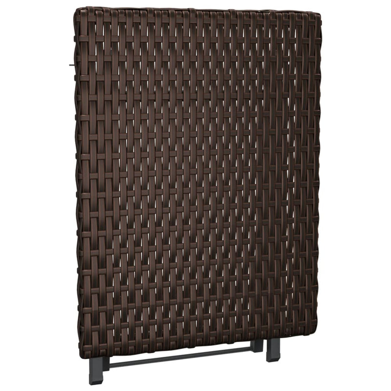 vidaXL barna összecsukható polyrattan asztal 45x35x32 cm
