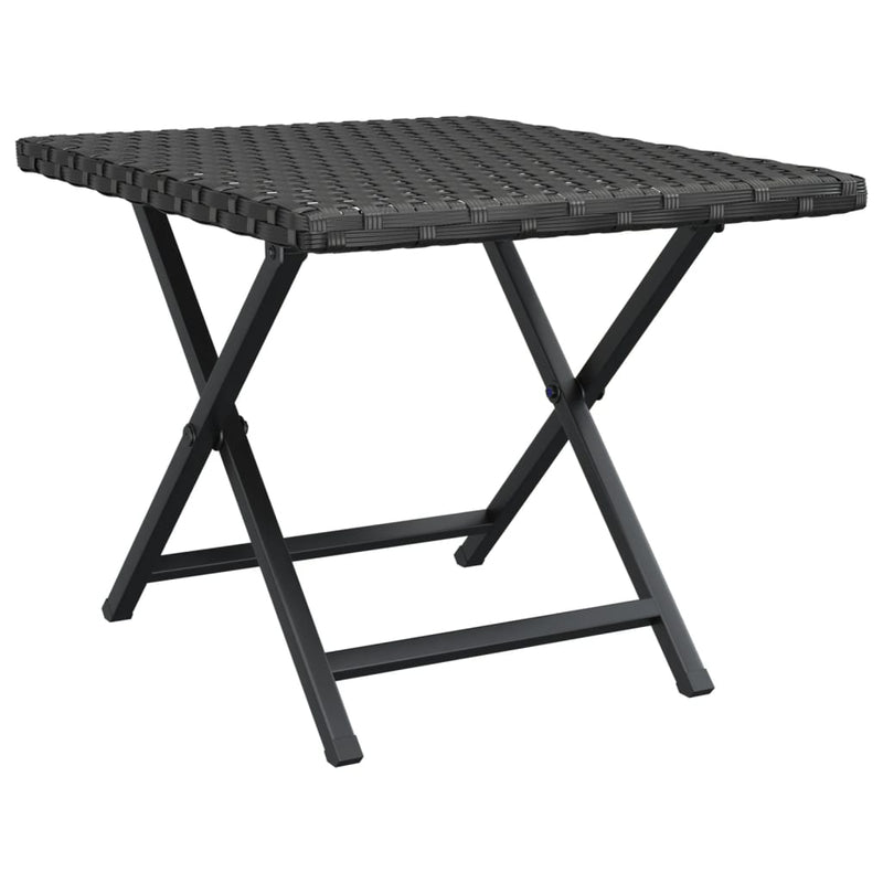 vidaXL fekete összecsukható polyrattan asztal 45 x 35 x 32 cm
