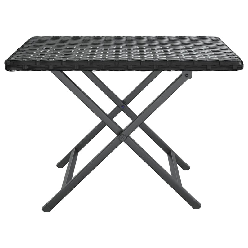 vidaXL fekete összecsukható polyrattan asztal 45 x 35 x 32 cm