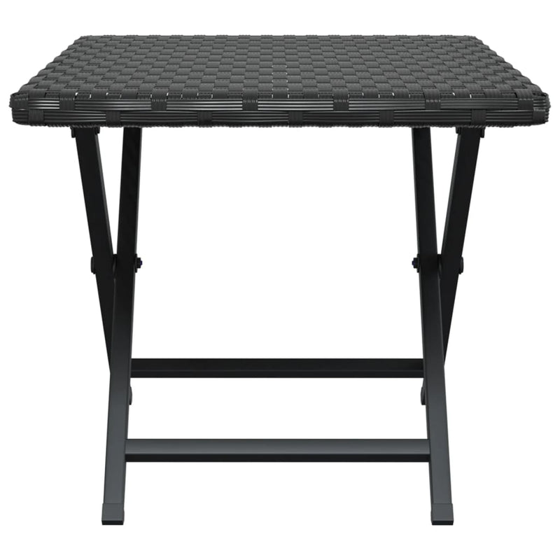 vidaXL fekete összecsukható polyrattan asztal 45 x 35 x 32 cm