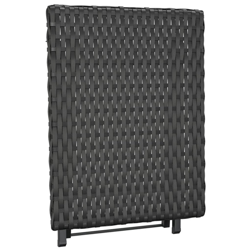 vidaXL fekete összecsukható polyrattan asztal 45 x 35 x 32 cm