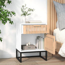 vidaXL 2 db fehér szerelt fa és vas éjjeliszekrény 40 x 30 x 55,5 cm