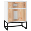 vidaXL 2 db fehér szerelt fa és vas éjjeliszekrény 40 x 30 x 55,5 cm