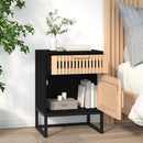 vidaXL 2 db fekete szerelt fa és vas éjjeliszekrény 40x30x55,5 cm