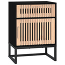vidaXL 2 db fekete szerelt fa és vas éjjeliszekrény 40x30x55,5 cm