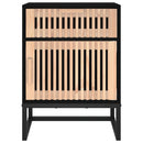 vidaXL 2 db fekete szerelt fa és vas éjjeliszekrény 40x30x55,5 cm