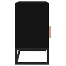 vidaXL 2 db fekete szerelt fa és vas éjjeliszekrény 40x30x55,5 cm