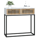 vidaXL fehér szerelt fa és vas tálalóasztal 80x30x75 cm