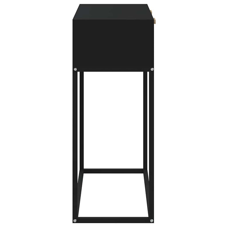 vidaXL fekete szerelt fa és vas tálalóasztal 80 x 30 x 75 cm