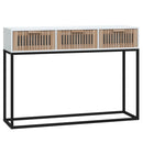 vidaXL fehér szerelt fa és vas tálalóasztal 105x30x75 cm