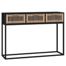 vidaXL fekete szerelt fa és vas tálalóasztal 105x30x75 cm