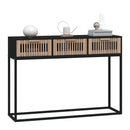 vidaXL fekete szerelt fa és vas tálalóasztal 105x30x75 cm