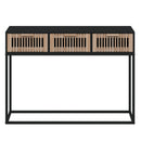 vidaXL fekete szerelt fa és vas tálalóasztal 105x30x75 cm