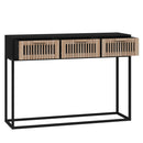 vidaXL fekete szerelt fa és vas tálalóasztal 105x30x75 cm