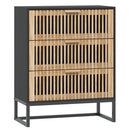 vidaXL fekete szerelt fa tálalószekrény 60 x 30 x 75 cm