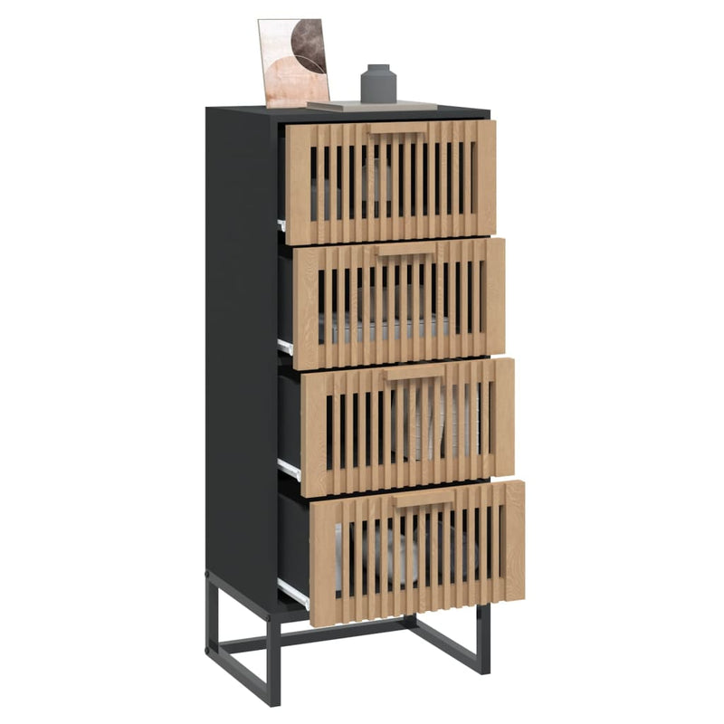 vidaXL fekete szerelt fa magasszekrény 40 x 30 x 95 cm