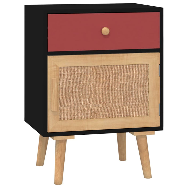 vidaXL 2 db fekete szerelt fa éjjeliszekrény 40x30x55 cm