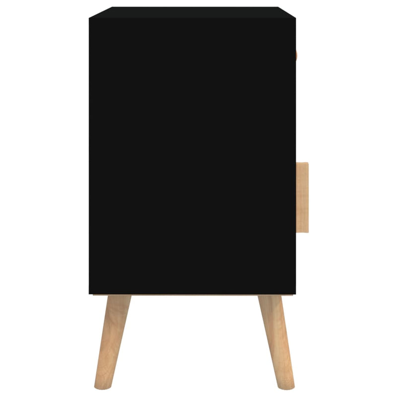 vidaXL 2 db fekete szerelt fa éjjeliszekrény 40x30x55 cm