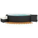 vidaXL fekete polyrattan és tömör akácfa jakuzzi-keret