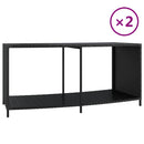 vidaXL 2 db fekete polyrattan tárolópolc