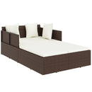 vidaXL barna polyrattan napozóágy párnával 182 x 118 x 63 cm