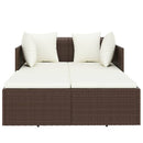 vidaXL barna polyrattan napozóágy párnával 182 x 118 x 63 cm