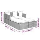 vidaXL barna polyrattan napozóágy párnával 182 x 118 x 63 cm