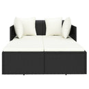 vidaXL fekete polyrattan napozóágy párnával 182 x 118 x 63 cm