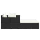 vidaXL fekete polyrattan napozóágy párnával 182 x 118 x 63 cm