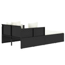 vidaXL fekete polyrattan napozóágy párnával 182 x 118 x 63 cm