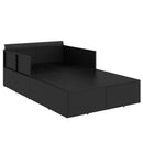vidaXL fekete polyrattan napozóágy párnával 182 x 118 x 63 cm
