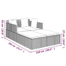 vidaXL fekete polyrattan napozóágy párnával 182 x 118 x 63 cm