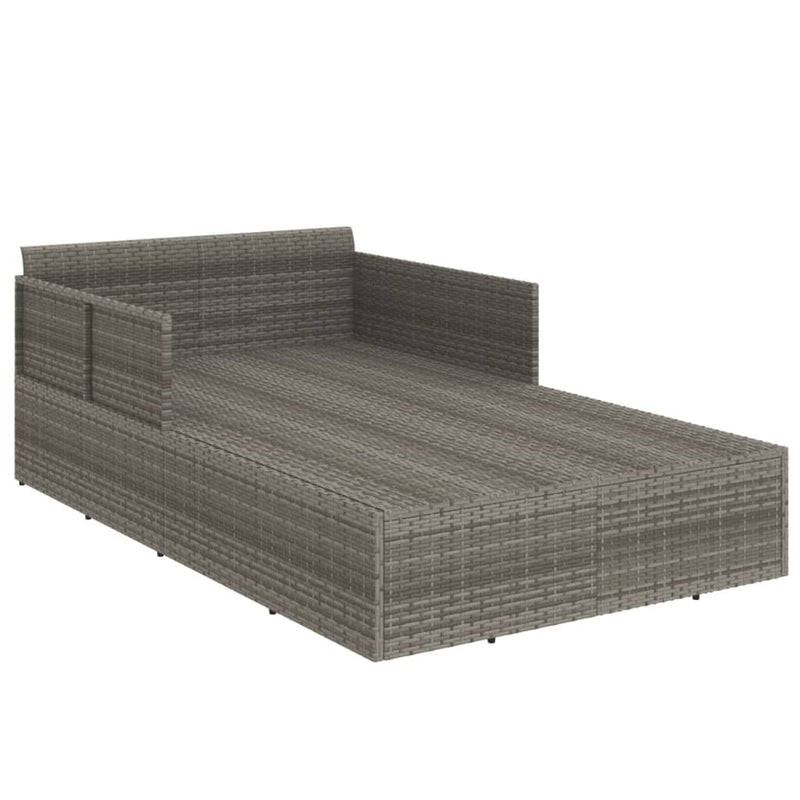 vidaXL szürke polyrattan napozóágy párnával 182 x 118 x 63 cm