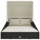 vidaXL fekete polyrattan napágy összecsukható tetővel 200x114x128 cm