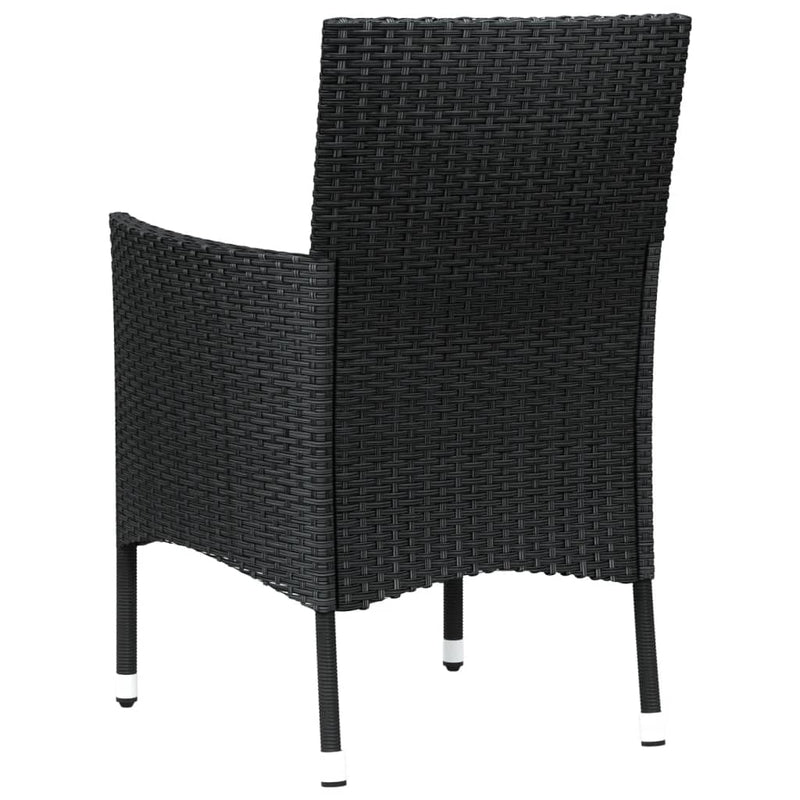 vidaXL 4 db fekete polyrattan kerti szék párnákkal (csak Egyesült Királyság/Írország/FI/NO)
