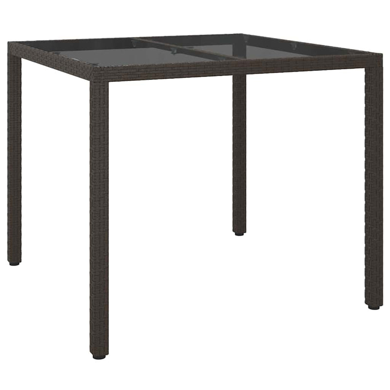 vidaXL Kerti Étkezőasztal Barna 90 x 90 x 75 cm Poli rattan